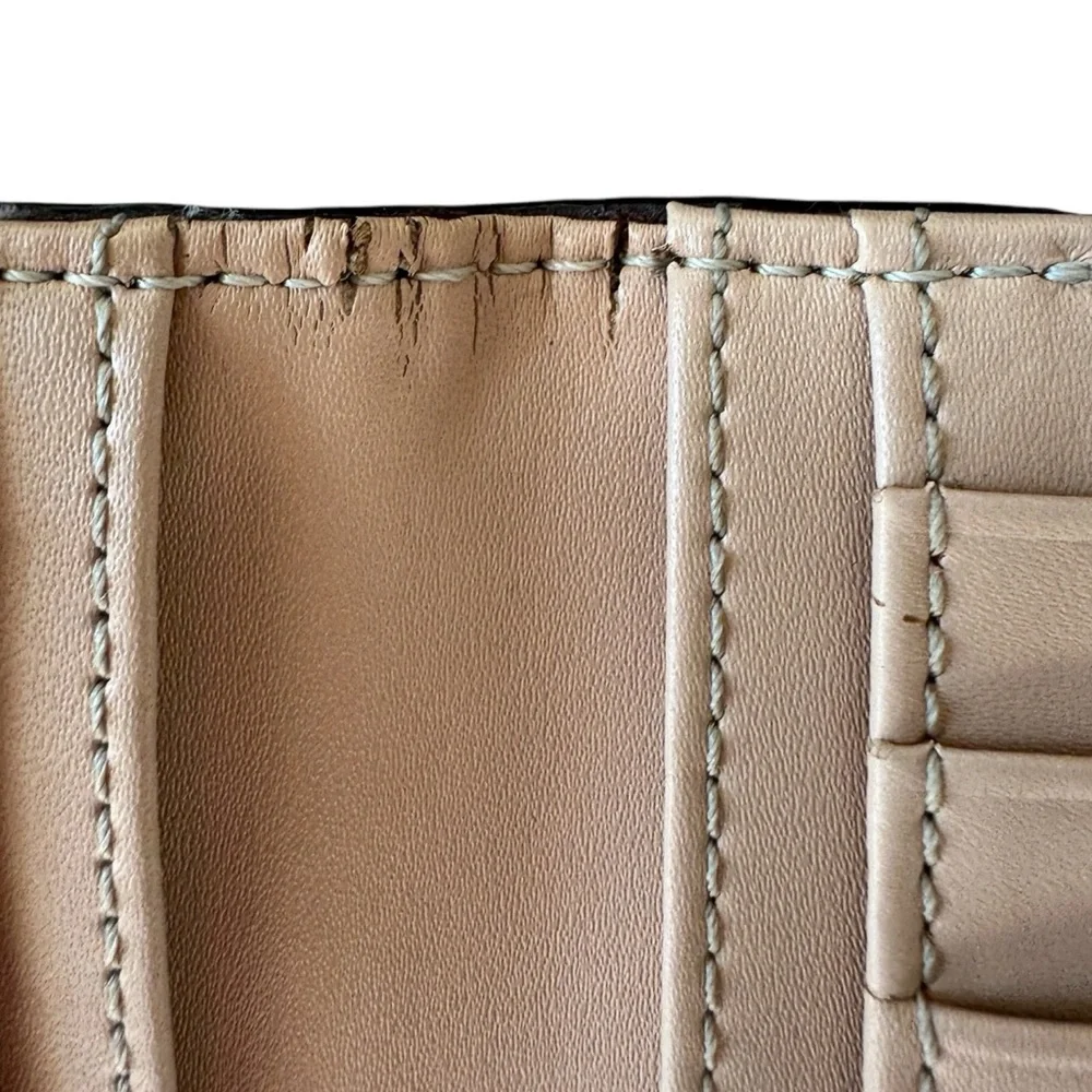 Kate Spade Color Block Slim Wallet Leather Black Cream